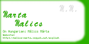 marta malics business card